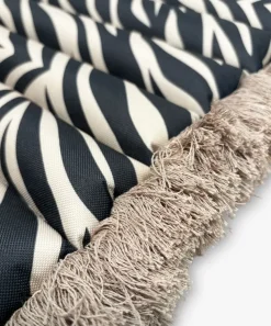 Garden Glory Outdoor seat cushion bench, Zebra fringe