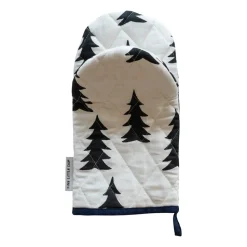 Gran quilted oven glove, White-black