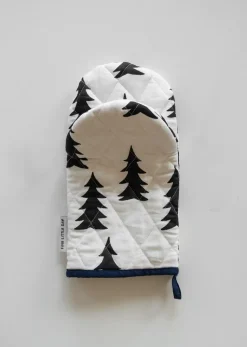 Gran quilted oven glove, White-black