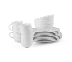 Grand Cru Soft dinnerware set white 16 piece, White