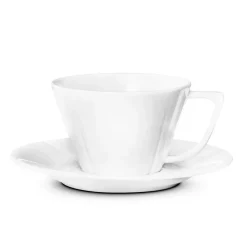 Grand Cru tea cup and saucer, white