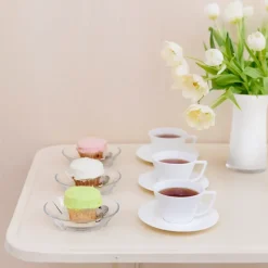 Grand Cru tea cup and saucer, white