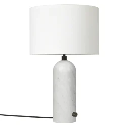 Gravity S table lamp, white marble-white