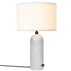 Gravity S table lamp, white marble-white