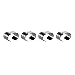 Groovy napkin ring 4-pack, Stainless steel