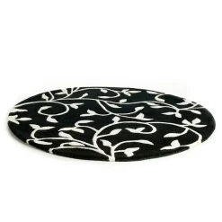 Grow rug black-white round, Ø140 cm