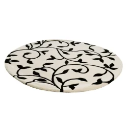 Grow rug white-black round, Ø180 cm