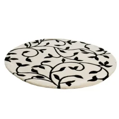 Grow rug white-black round, Ø140 cm