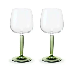 Hammershøi white wine glass 35 cl 2-pack, Clear-green