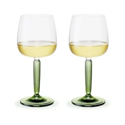 Hammershøi white wine glass 35 cl 2-pack, Clear-green