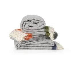 Hampus wool throw 130x200 cm, Grey-avocado