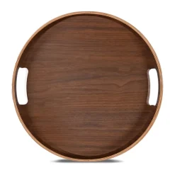 Hanna round tray Ø35 cm, Dark brown