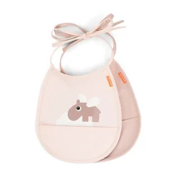 Happy Clouds Tiny bib 2-pack, Powder