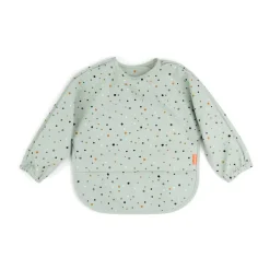 Happy Dots bib with sleeves, Green