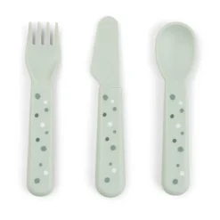 Happy Dots foodie cutlery set 3 pieces, Green