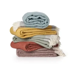 Harald wool throw 130x200 cm, Rust-grey