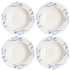 Havspil deep plate 23 cm 4-pack, blue-white