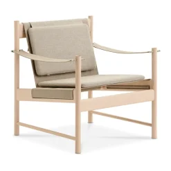 HB lounge chair, White oiled maple-canvase nature