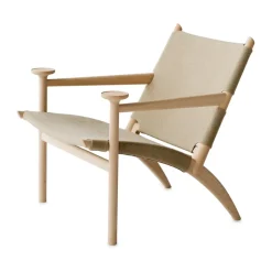 Hedwig armchair, Beech-white-cloth canvas