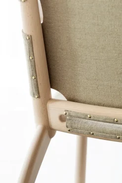 Hedwig armchair, Beech-white-cloth canvas