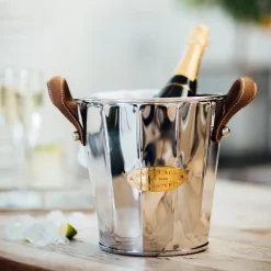 Heritage wine cooler with leather handle, 23 cm