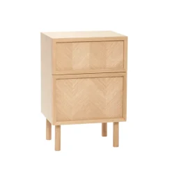Herringbone bedside table, Oak