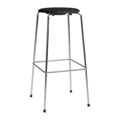 High Dot bar stool, Black ash-chrome
