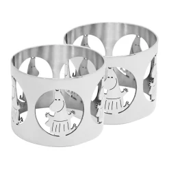 Hilke X Moomin napkin rings Moominmamma 2-pack, Nickel-plated brass