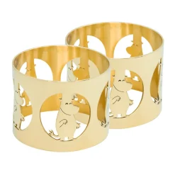 Hilke X Moomin napkin rings Moominpappa 2-pack, Nickel-plated brass