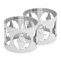 Hilke X Moomin Napkin Rings Moomintroll 2-pack, Nickel-plated brass