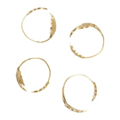 Holly leaf napkin ring Ø5.3 cm 4-pack, Brass