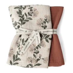 Honeysuckle Muslin small blanket 2 pieces, 60x60 cm