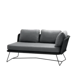 Horizon modular sofa, Cane-Line Natté grey-left-black frame