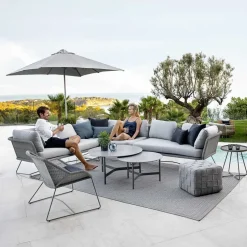 Horizon modular sofa, Cane-Line Natté grey-left-black frame