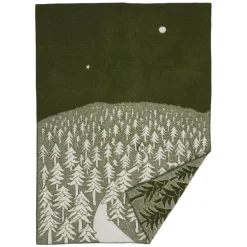 House in the Forest wool blanket, green