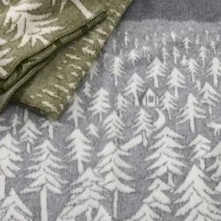 House in the Forest wool blanket, grey