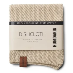 Humdakin Knitted dishcloth 28x28 cm, Light stone