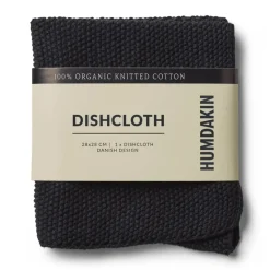 Humdakin Knitted dishcloth 28x28 cm, Coal