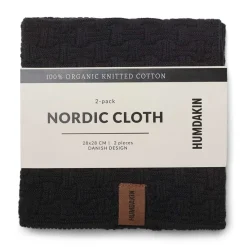 Humdakin Nordic dishcloth 28x28 cm 2-pack, Coal