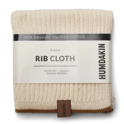 Humdakin ribbed dishcloth 28x28 cm 2-pack, Shell-sunset