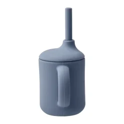 Idun mug with silicone straw 120 ml, Blue