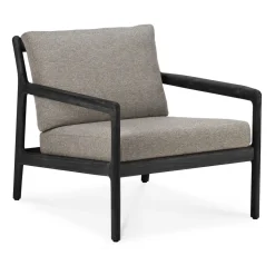 Jack outdoor lounge armchair black-stained teak, Mocha