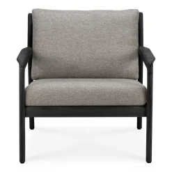 Jack outdoor lounge armchair black-stained teak, Mocha