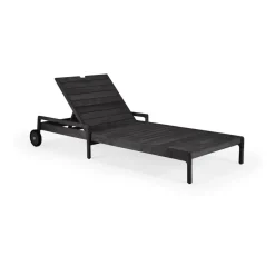 Jack outdoor sunbed black stained teak, Excl. cushion
