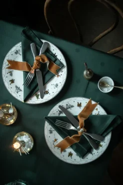 Julemorgen tablecloth, Green, 140x240 cm