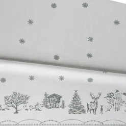 Julemorgen tablecloth, White-green, 140x240 cm