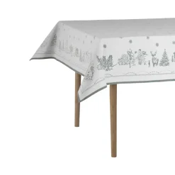 Julemorgen tablecloth, White-green, 140x300 cm