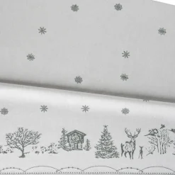 Julemorgen tablecloth, White-green, 140x340 cm