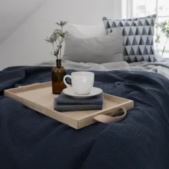 Kimono bed spread 260x260 cm, storm blue