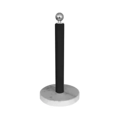 Kitchen roll holder, Black, silver knob